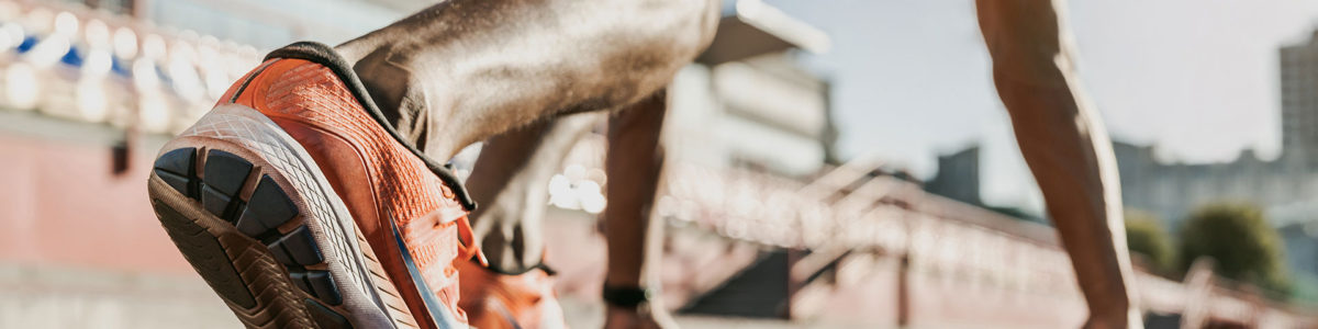 Athlete at the starting line symbolizing preparation